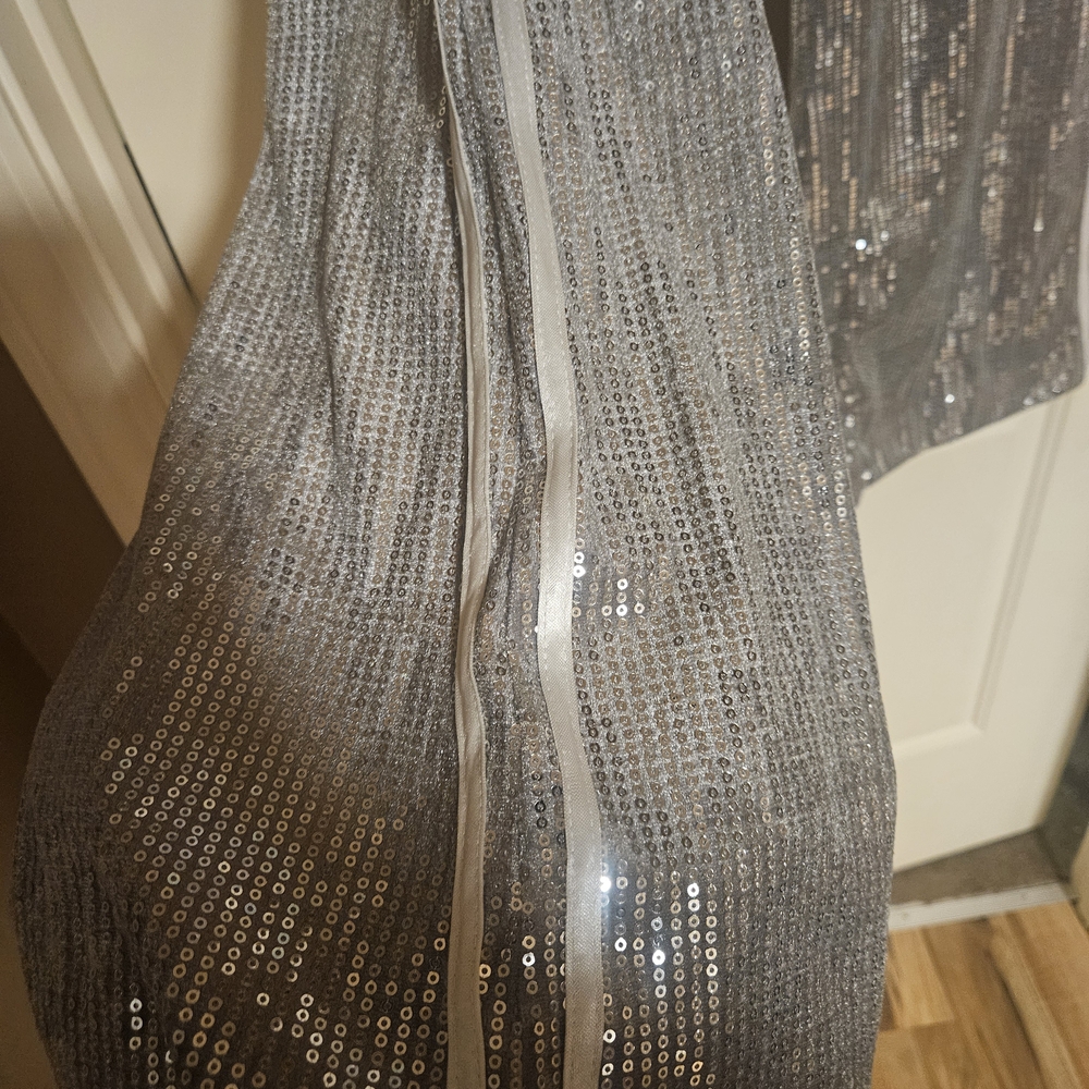 Silver Sequin Flare Pants - Picture 4 of 6
